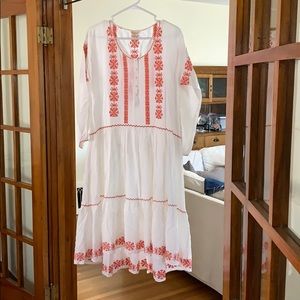 Sundance Catalog- Hi Low Embroidered Dress- size S